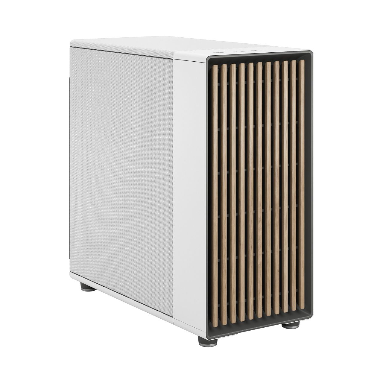 Fractal North XL Quiet Mid Tower, EATX, front 1x USB-C 3.2 Gen 2x2 / 2x USB-A 3.0, Headphone Out, Mic In, <strong>White with Mesh Side Panel</strong>